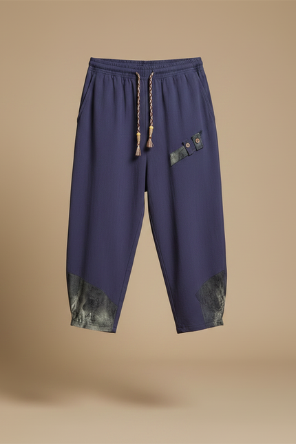 Pantalon Fluide Homme Bleu Marine Coupe Ample - Lin - vue 3