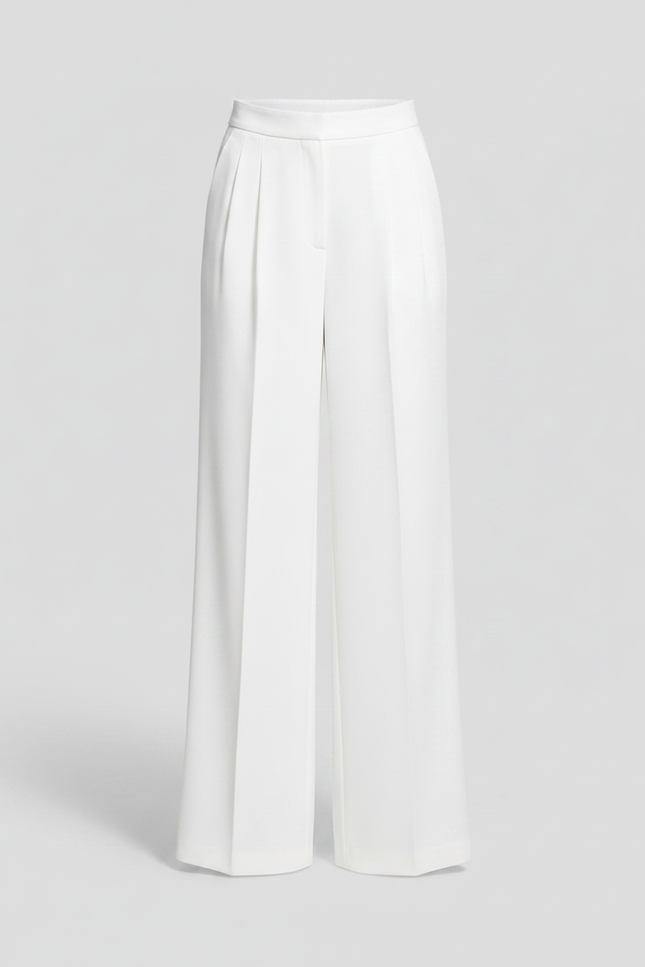 Pantalon Fluide Blanc Ample Plissé Décontracté Fille - Polyester - vue 3