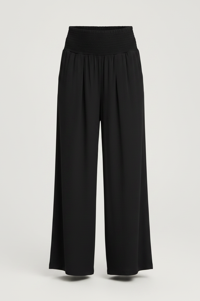 Pantalon Fluide Fille Noir Palazzo Viscose Chic - vue 3