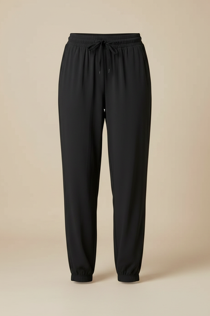 Pantalon Fluide Noir Ample Sport Jogger Femme - Polyester - vue 3