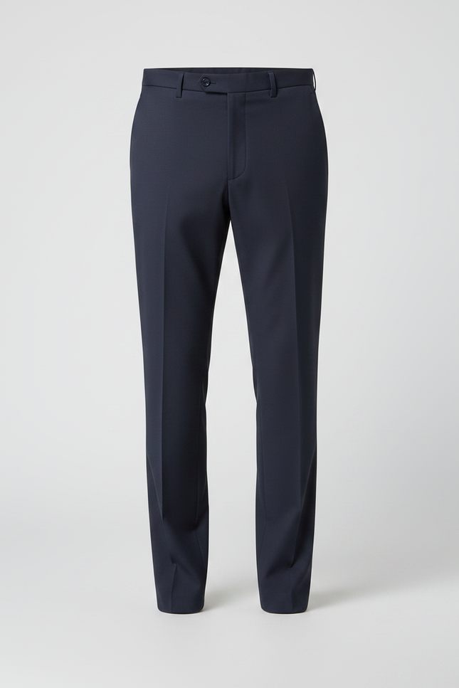 Pantalon Fluide Bleu Marine Droit Extensible Élégant Homme - Polyester - vue 3