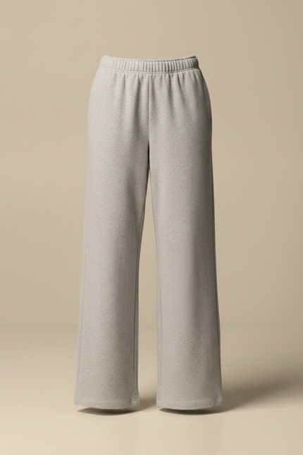 Pantalon Fluide Gris Ample Décontracté Molleton Confortable - vue 3
