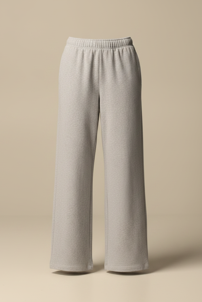 Pantalon Fluide Gris Ample Décontracté Molleton Confortable - vue 3