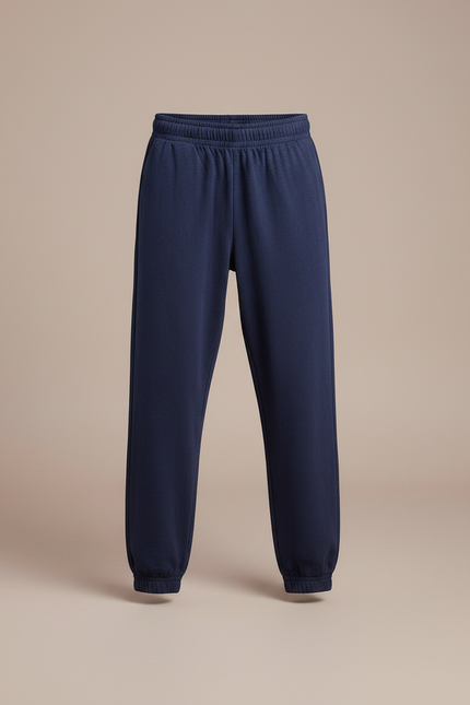 Pantalon Fluide Bleu Marine Coton Ample Garçon - Molleton - vue 3