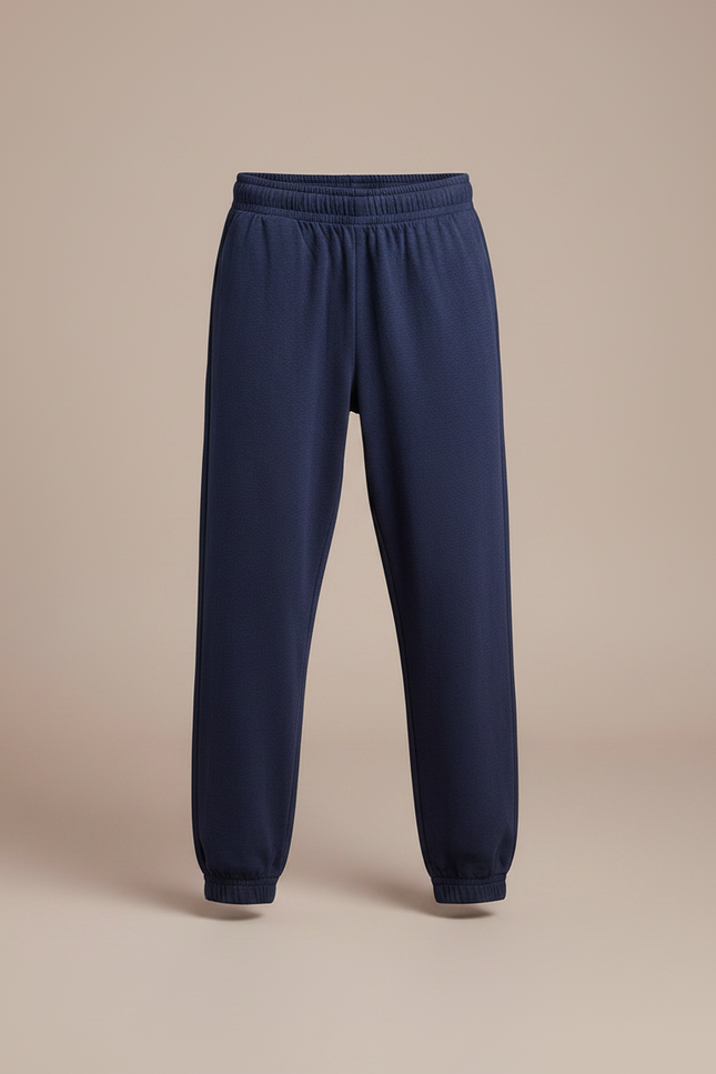Pantalon Fluide Bleu Marine Coton Ample Garçon - Molleton - vue 3