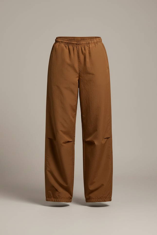 Pantalon Fluide Cargo Marron Ample Taille Basse - Polyester - vue 3