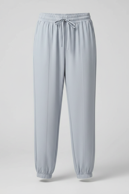 Pantalon Fluide Gris Ample Sportif Décontracté Femme - Viscose - vue 3