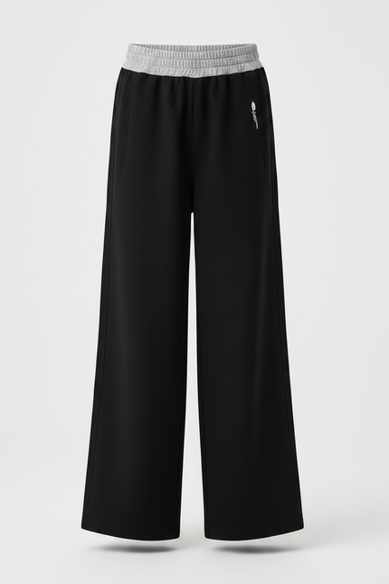 Pantalon Fluide Noir Ample Coton Sportif Fille - Molleton - vue 3