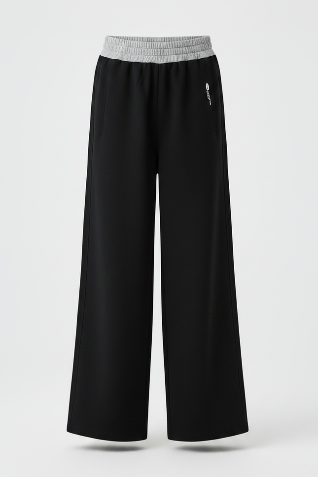 Pantalon Fluide Noir Ample Coton Sportif Fille - Molleton - vue 3