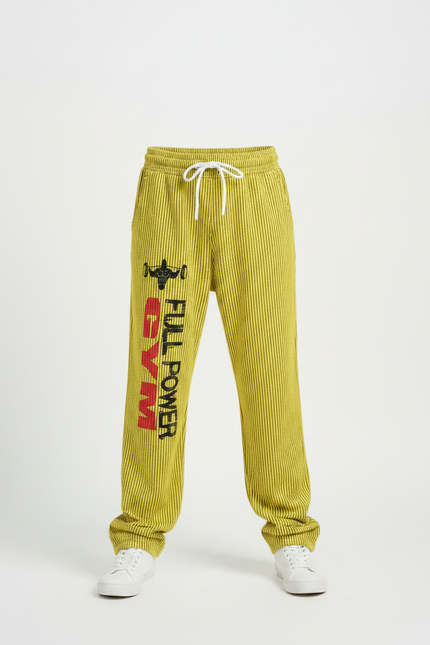 Pantalon Fluide Jaune Rayé Imprimé Décontracté Garçon - Molleton - vue 3
