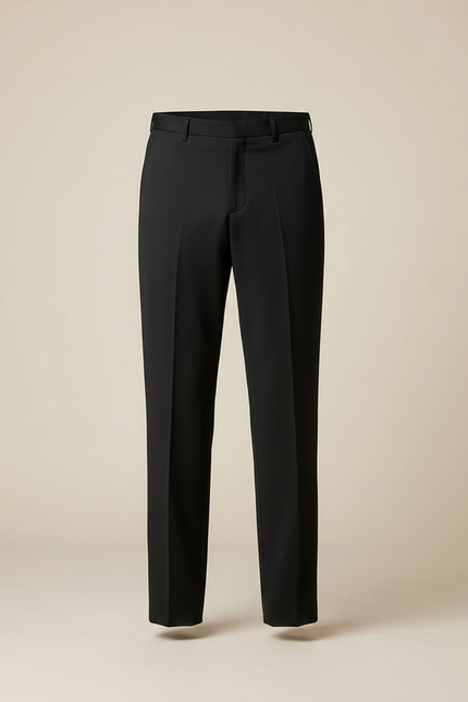 Pantalon Fluide Noir Élégant Droit Business Homme - Polyester - vue 3