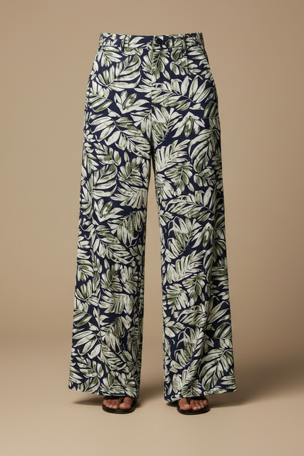 Pantalon Fluide Imprimé Feuillage Ample Homme Bohème Chic - Viscose - vue 3