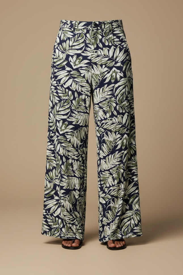 Pantalon Fluide Imprimé Feuillage Ample Homme Bohème Chic - Viscose - vue 3