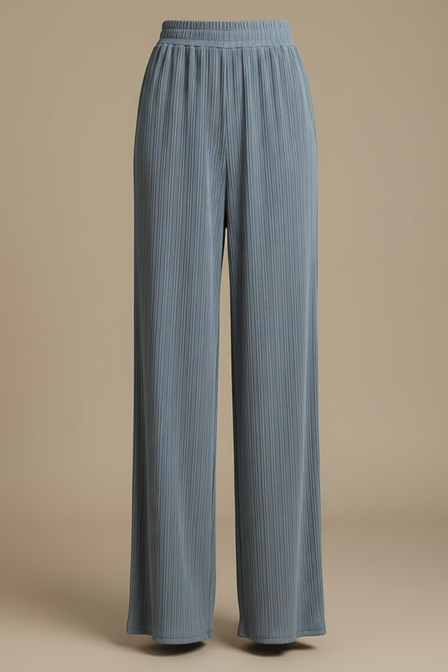 Pantalon Fluide Soie Femme - Bleu - vue 3