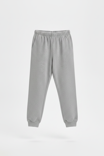 Pantalon Fluide Gris Coton Ample Décontracté Enfant - Molleton - vue 3