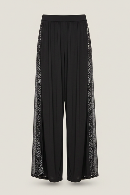 Pantalon Fluide Noir Ample Imprimé Chinois Danse Homme - Polyester - vue 3