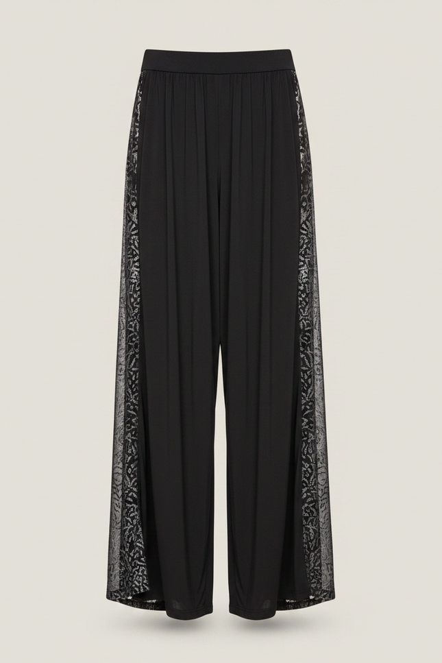 Pantalon Fluide Noir Ample Imprimé Chinois Danse Homme - Polyester - vue 3