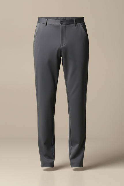 Pantalon Fluide Gris Anthracite Homme Droit Extensible - Polyester - vue 3