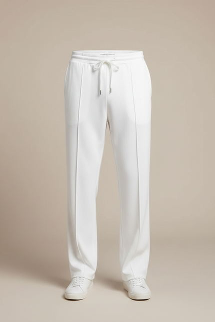 Pantalon Fluide Blanc Droit Décontracté Cordon Homme - Polyester - vue 3