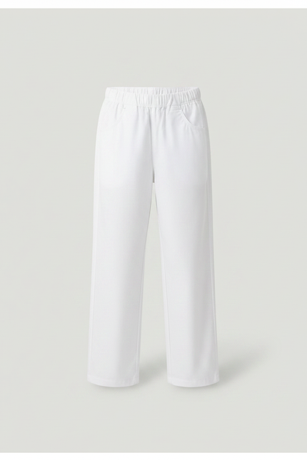 Pantalon Fluide Blanc Ample Confortable Garçon École - Coton - vue 3