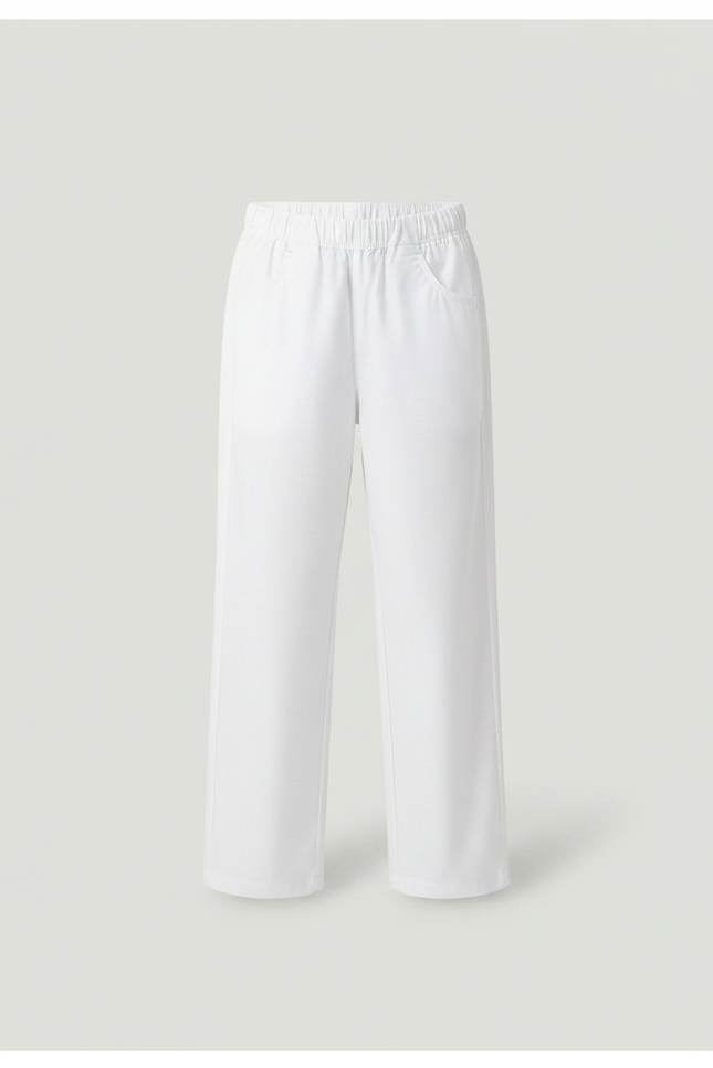 Pantalon Fluide Blanc Ample Confortable Garçon École - Coton - vue 3