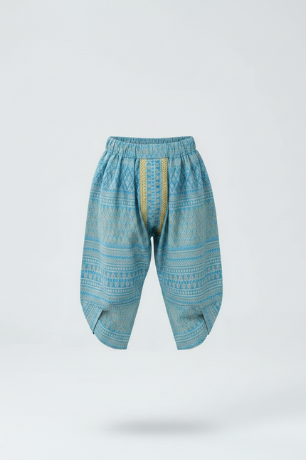Pantalon Fluide Ethnique Thaï Bleu Enfant - Coton - vue 3