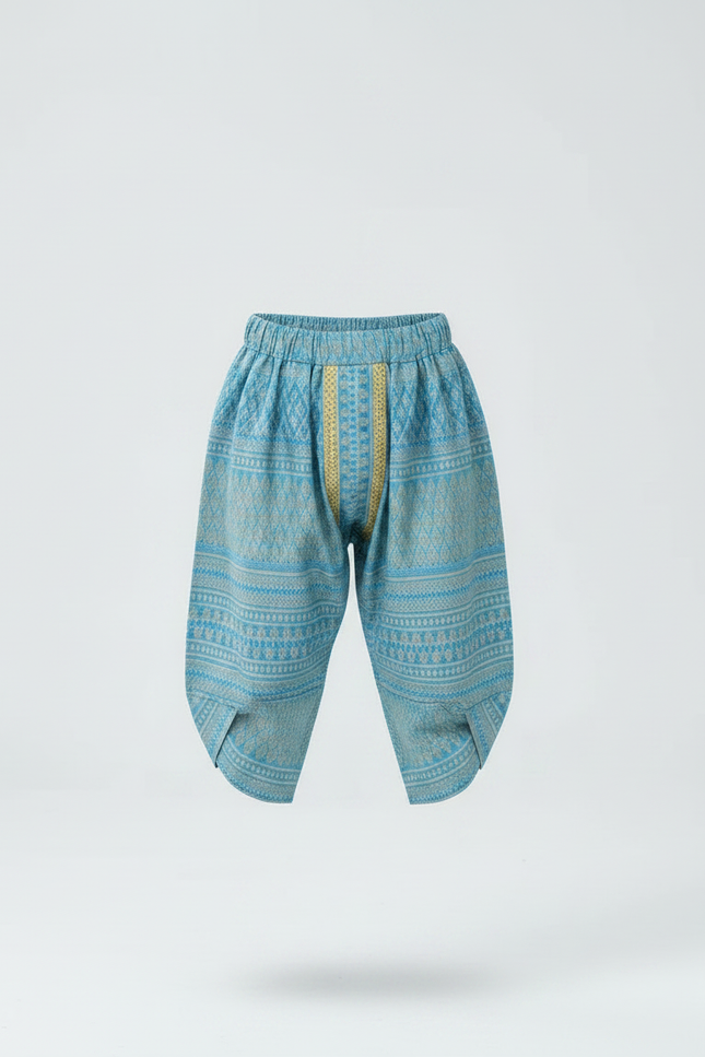 Pantalon Fluide Ethnique Thaï Bleu Enfant - Coton - vue 3