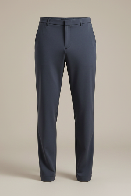 Pantalon Fluide Bleu Marine Droit Décontracté Homme - Polyester - vue 3