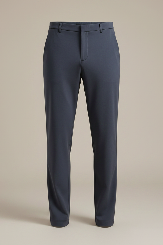 Pantalon Fluide Bleu Marine Droit Décontracté Homme - Polyester - vue 3