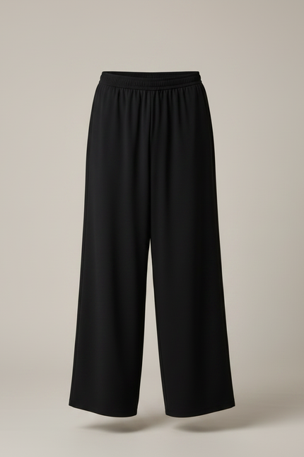 Pantalon Large Fluide Homme - Noir Viscose - vue 3