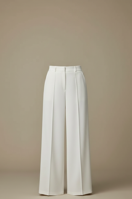 Pantalon Fluide Ceremonie - Blanc Polyester - vue 3