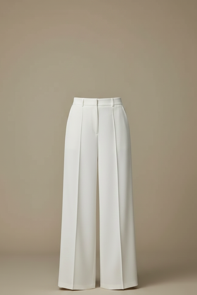 Pantalon Fluide Ceremonie - Blanc Polyester - vue 3