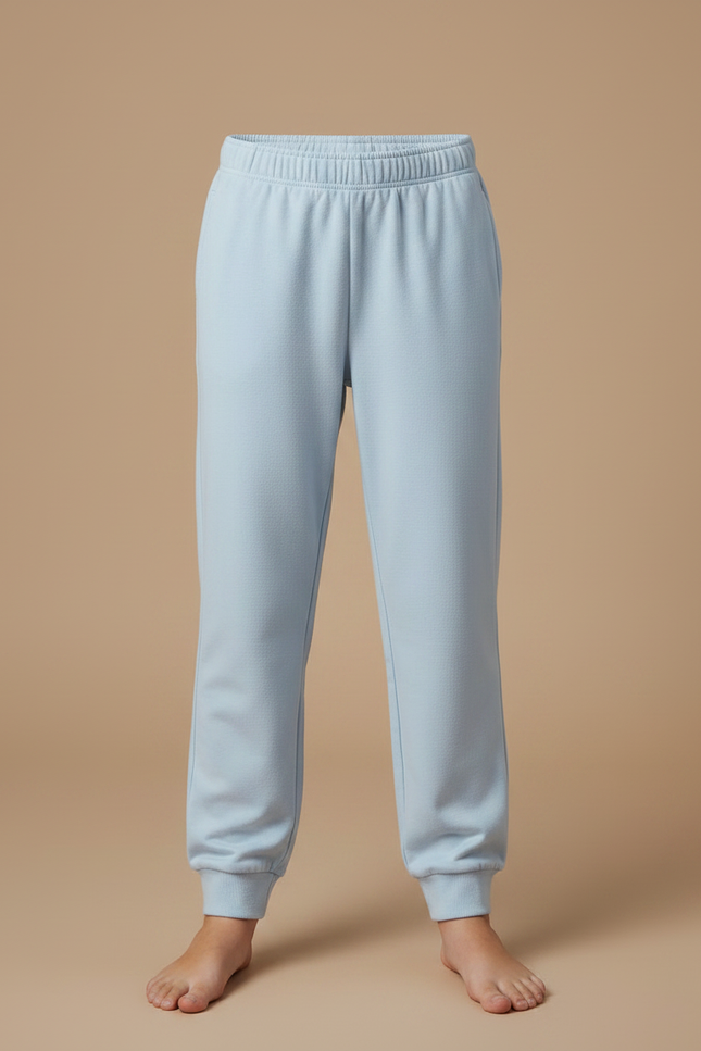 Pantalon Fluide Bleu Ciel Ample Doux Enfant Confortable - Molleton - vue 3