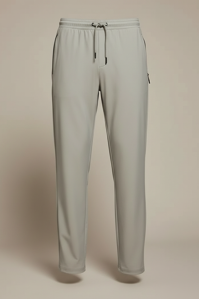 Pantalon Fluide Gris Clair Droit Sport Décontracté Homme - Polyester - vue 3