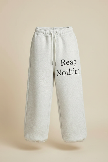 Pantalon Fluide Gris Ample Molletonné Lettres Fille - vue 3