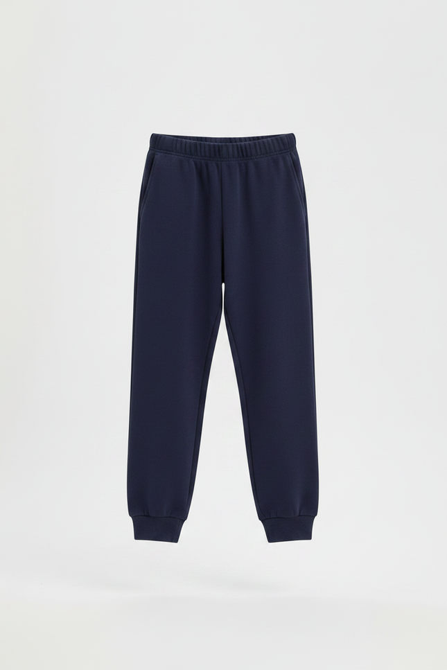 Pantalon Fluide Bleu Marine Coton Ample Enfant - Molleton - vue 3