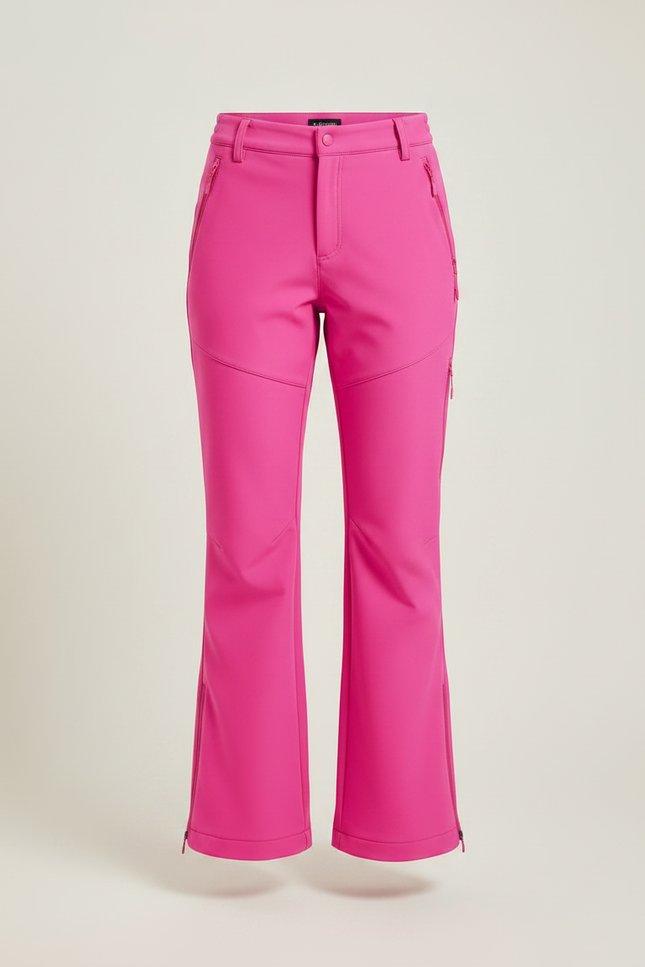 Pantalon Fluide Fuschia Évasé Zippé Softshell Femme - Rose Polyester - vue 3