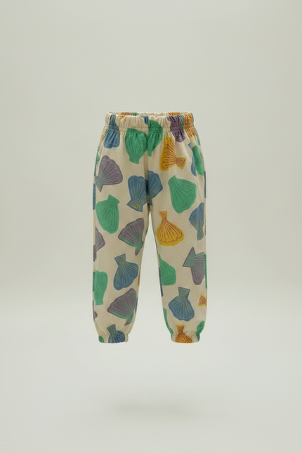 Pantalon Fluide Beige Imprimé Coquillage Ample Enfant - Coton - vue 2