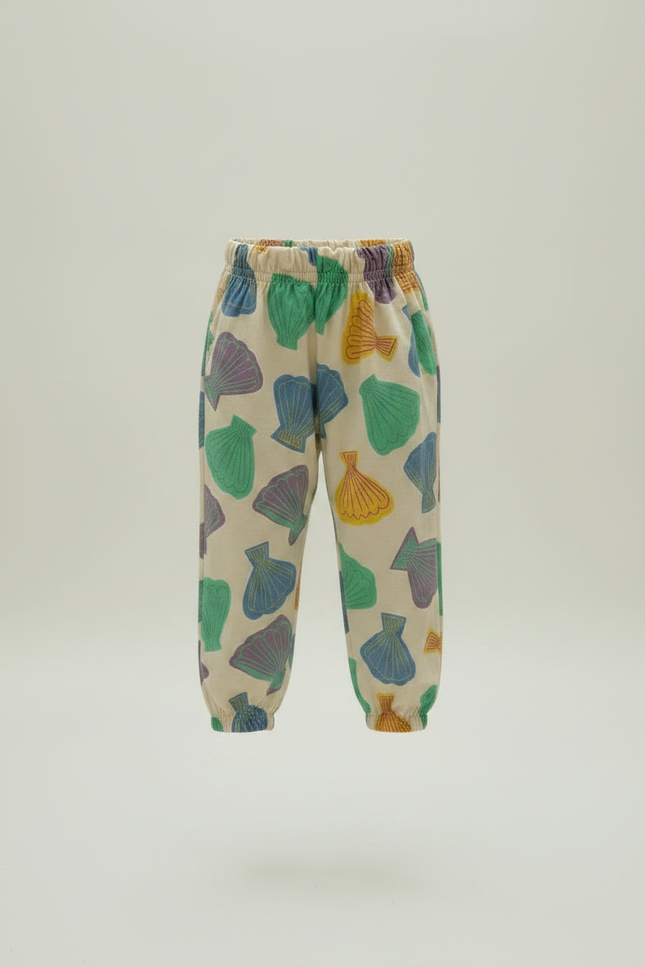 Pantalon Fluide Beige Imprimé Coquillage Ample Enfant - Coton - vue 2
