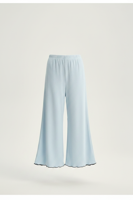 Pantalon Fluide Turquoise - Bleu Maille - vue 3