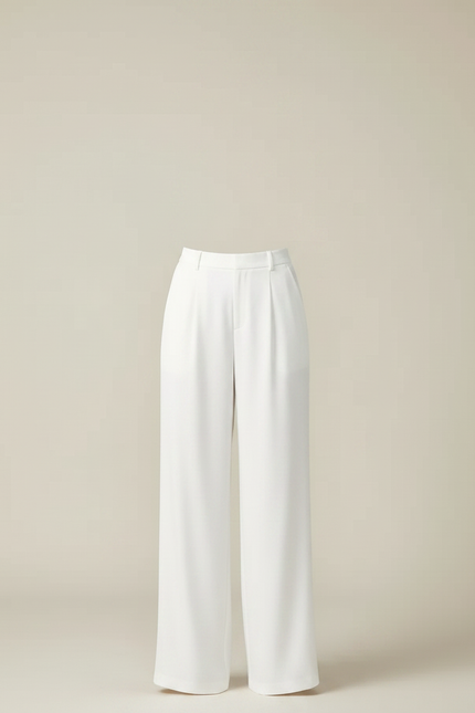 Pantalon Blanc Fluide Mariage - Viscose - vue 3