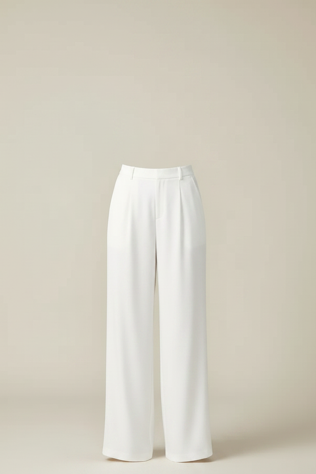 Pantalon Blanc Fluide Mariage - Viscose - vue 3