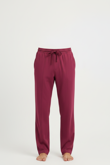 Pantalon Fluide Bordeaux Droit Cordon Homme - Viscose - vue 3