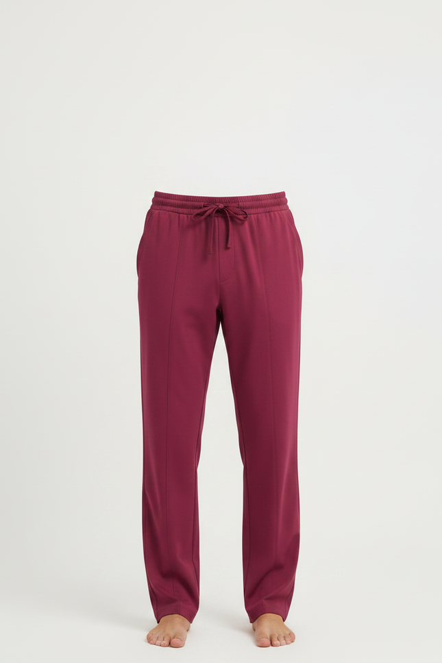 Pantalon Fluide Bordeaux Droit Cordon Homme - Viscose - vue 3