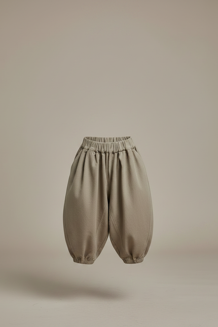 Pantalon Fluide Kaki Ample Coton Décontracté Enfant - Toile - vue 3