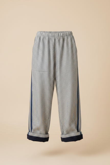 Pantalon Fluide Rayé Large Doublé Hiver Enfant - Imprimé Toile - vue 3