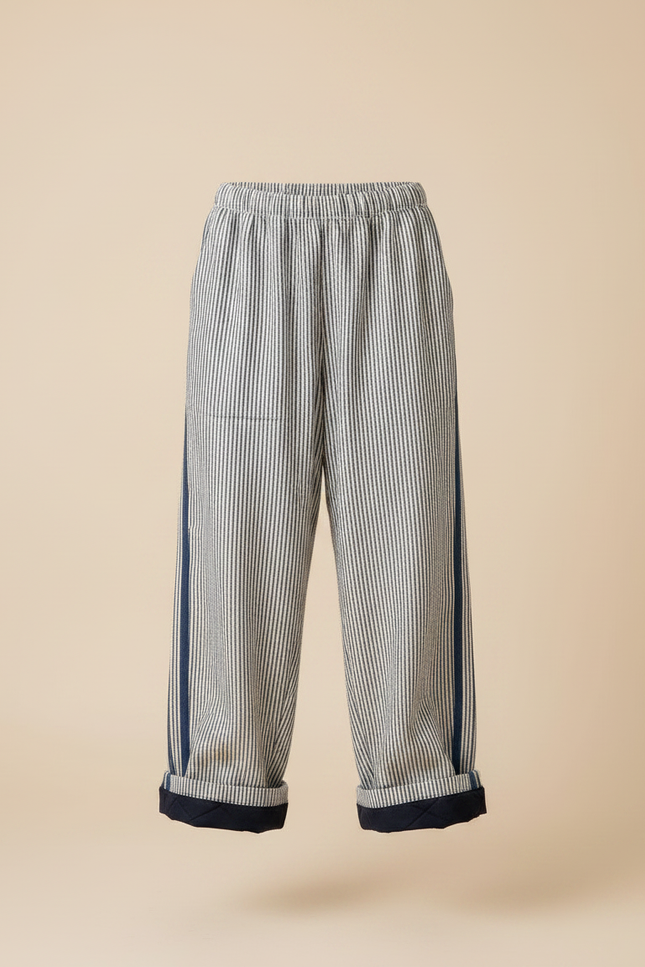 Pantalon Fluide Rayé Large Doublé Hiver Enfant - Imprimé Toile - vue 3