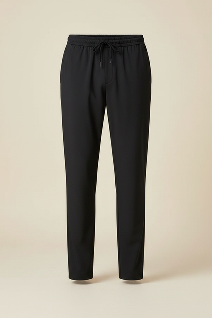 Pantalon Fluide Homme Noir Coupe Ample Polyester - vue 3