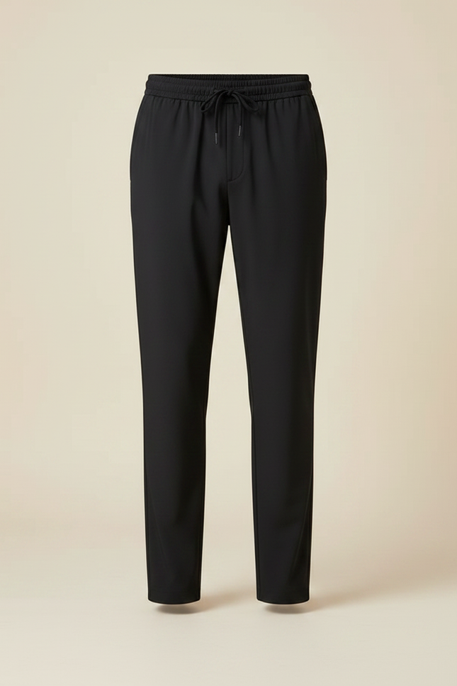 Pantalon Fluide Homme Noir Coupe Ample Polyester - vue 3