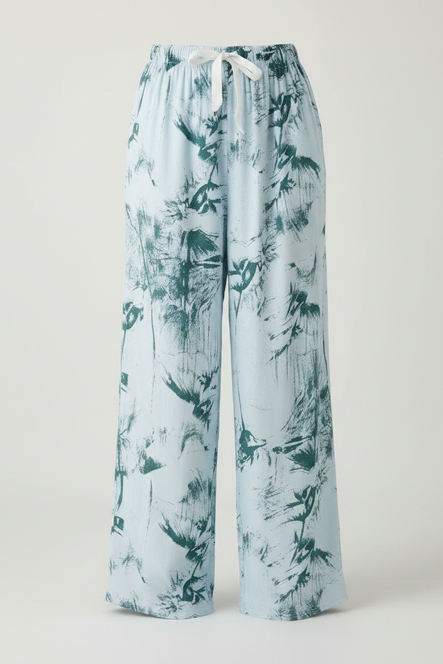 Pantalon Fluide Imprimé Tropical Ample Confortable Léger - Viscose - vue 3